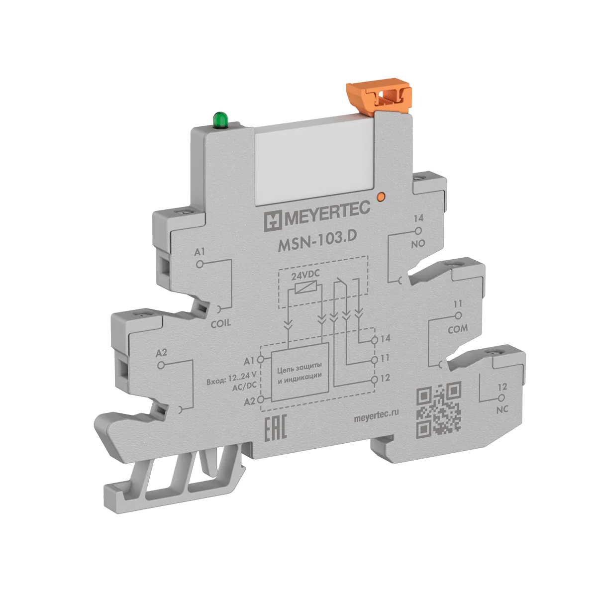 Модуль промежуточное реле и колодка MEYERTEC серии MSN в компактном корпусе (1-контактные)