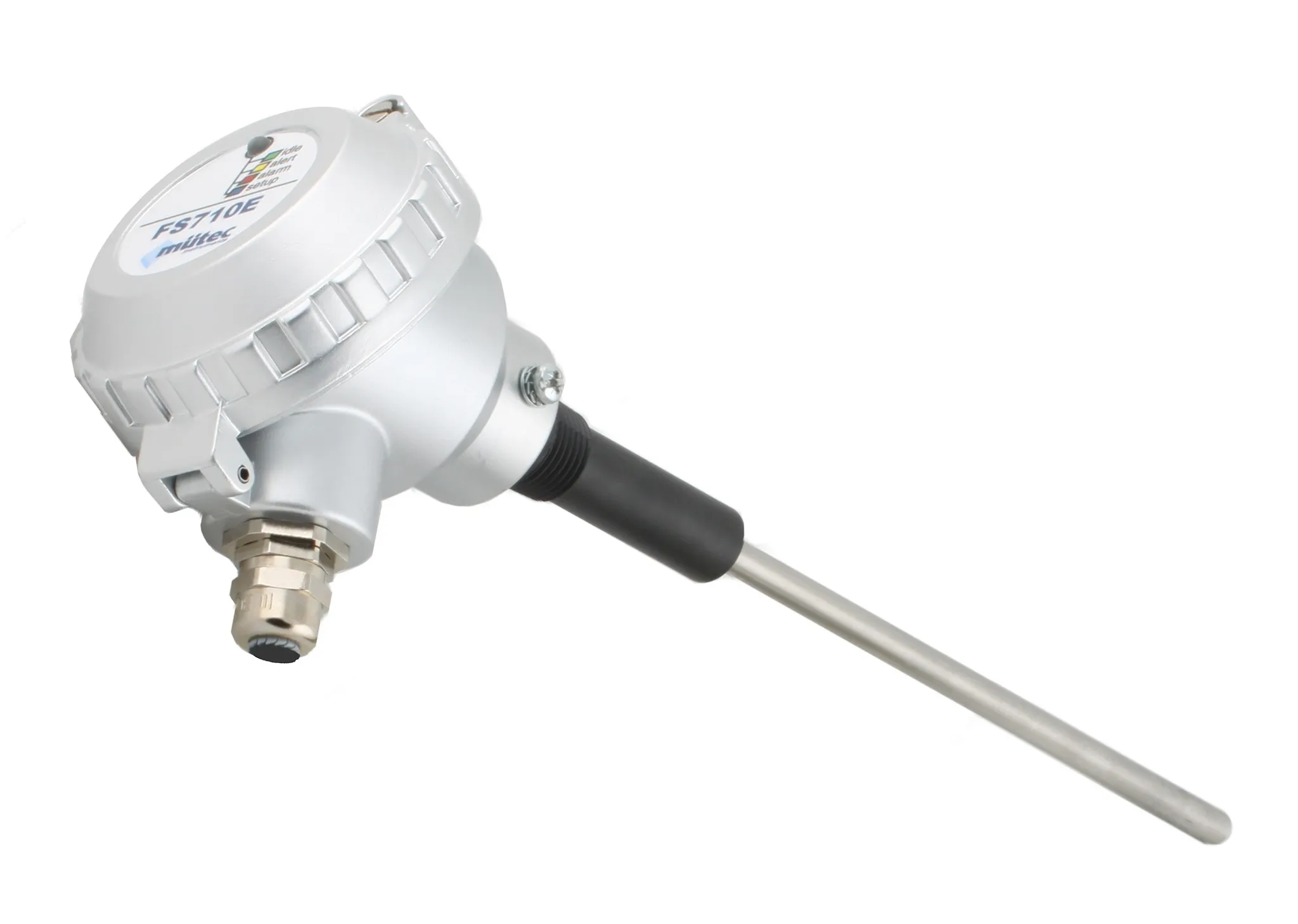 Датчик пыли, зонд L=140 мм, -20 +150 С, Pmax=2 bar, 24 VDC, IP 65, соединение- резьба 1/2" NPT пластик, выходной сигнал- реле DPDT, кабель 2 метра