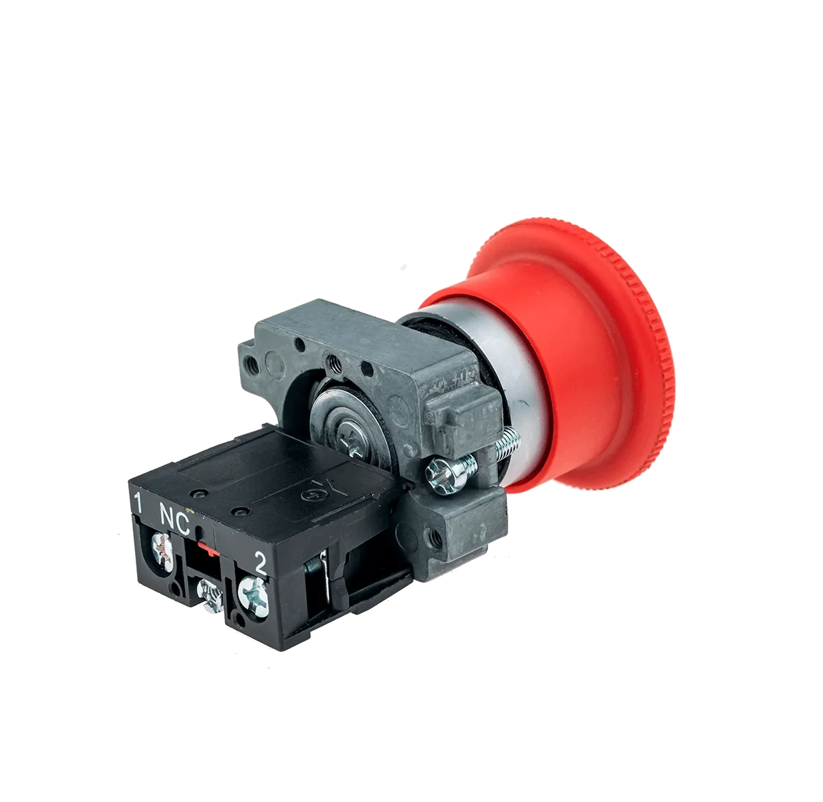 Кнопка грибовидная, возврат поворотом, 1NC красный 40 мм