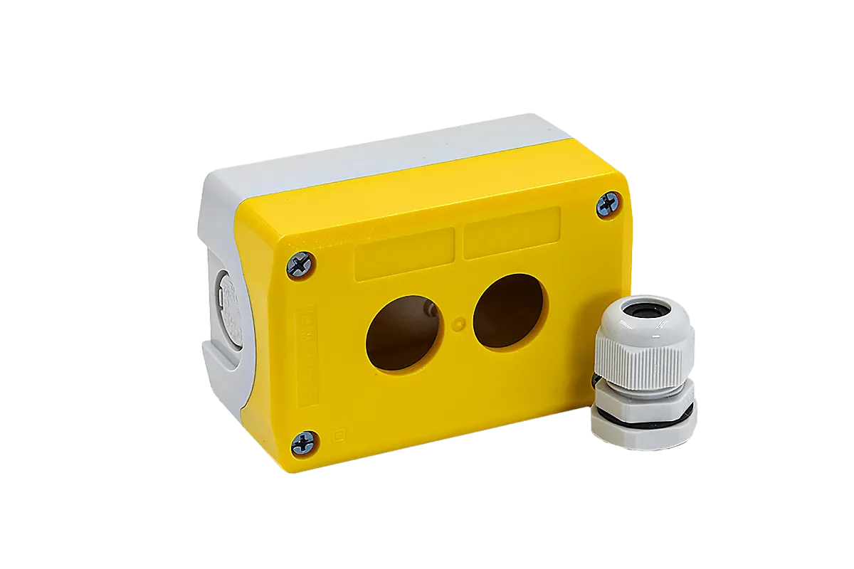 Корпус кнопочного поста, 2 места, желтый, IP67
