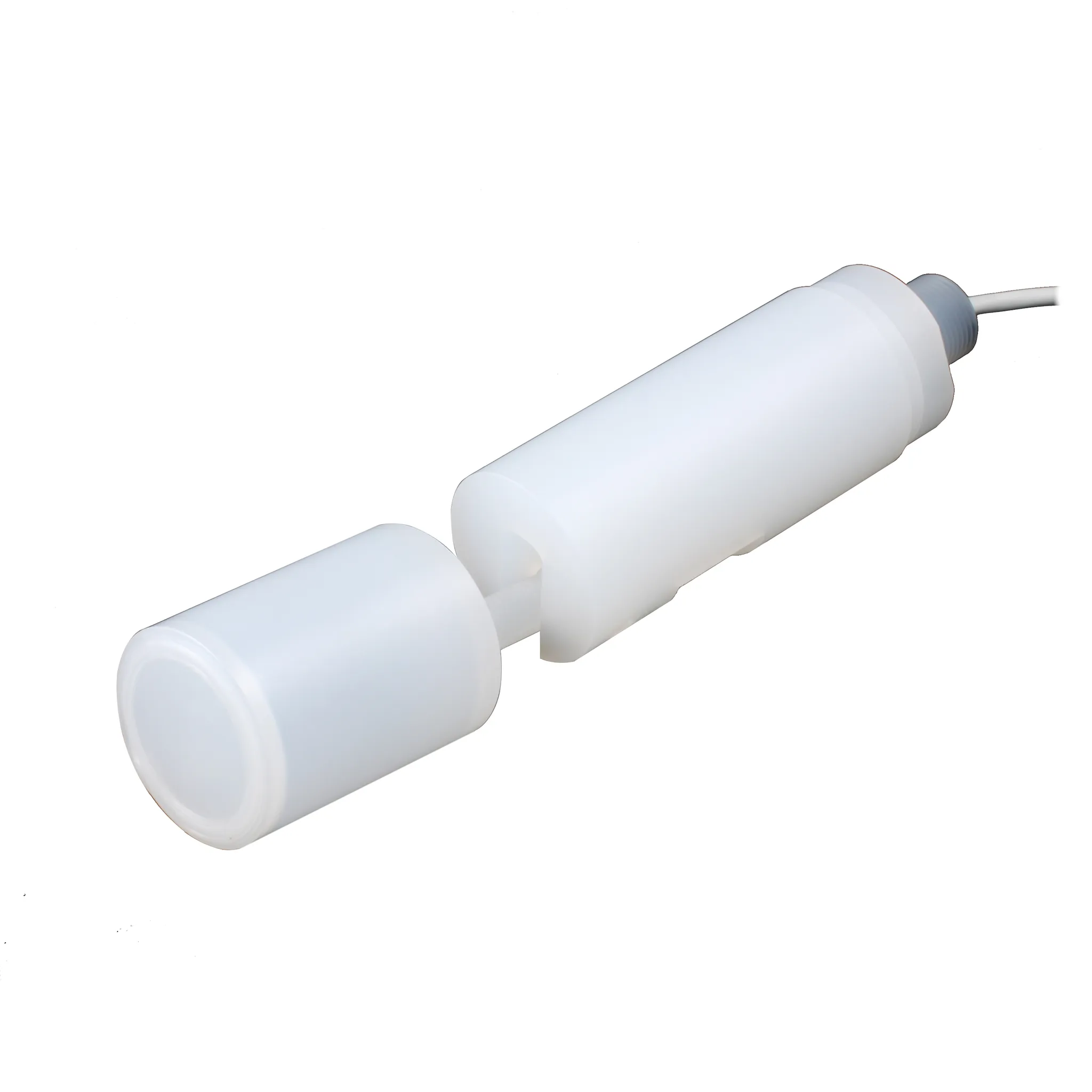 Поплавковый датчик уровня жидкости, горизонтальное исполнение, -20 +80 С, соединение- резьба М20 полипропилен, кабель 500 мм, поплавок - полипропилен