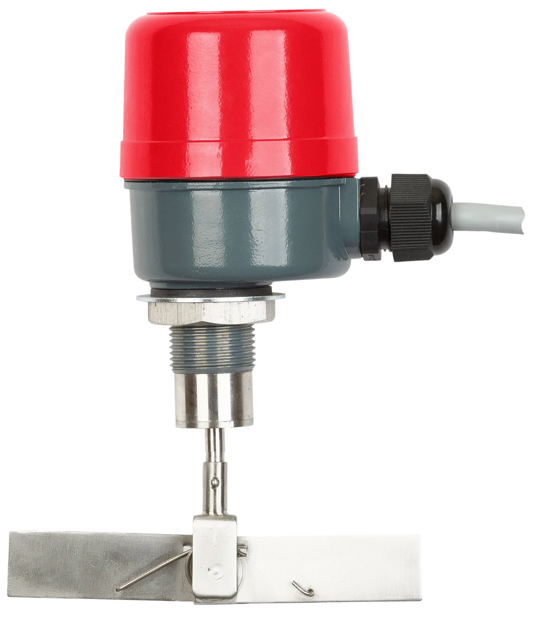 Механический ротационный датчик предельного уровня сыпучих материалов в алюм. корпусе, компактное исполнение, -30 +80 С, Рmax=0.8 bar, 220 VAC, IP65, лопасть складная двухсторонняя 20х130 мм, нерж. сталь, скорость вращения 1 об/мин, соединение- резьба 3/4